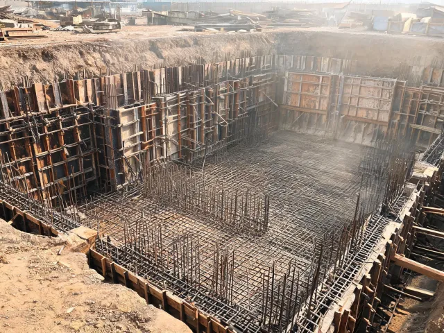 Industrial plant foundation formwork